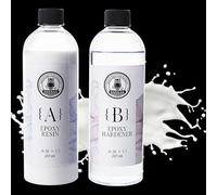 SANAAA Résine époxy Blanc 948 ML, résine époxy Haute Brillance sans Bulles, résine époxy de Table pour l'artisanat, Le Moulage, Le Bricolage, l'art en résine, Les moules, Les Bijoux (237 ML x 2)