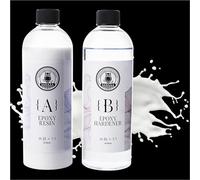 SANAAA Résine époxy blanc 948 ml, résine époxy haute brillance sans bulles, résine époxy de table pour l'artisanat, le moulage, le bricolage, l'art en résine, les moules, les bijoux (474 ml x 2)