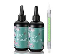 SANAAA Résine UV Transparente 400g, Résine Époxy Durcissable aux Ultraviolets, Cristalline et Transparente, Pour la Fabrication de Bijoux