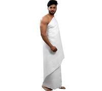 SANAAYAH Ihram Ahram Ehram Lot de 2 serviettes en coton pur coton avec ceinture pour Hajj et Umra Blanc 110 x 220 cm