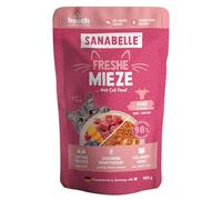 Sanabelle Freshe Mieze - Boeuf et Poulet | Sachet de 100 g entièrement Recyclable | Nourriture Humide pour Chat Cuite à la Vapeur | Nourriture pour Chat comme fraîchement Cuite | Une Marque de