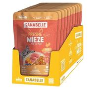 Sanabelle Freshe Mieze Lot de 10 sachets de 100 g de Nourriture Humide pour Chat entièrement Recyclable Cuite à la Vapeur pour Chats Nourriture pour Chats comme fraîchement Cuite