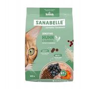 Sanabelle Life Sensitive Poulet et myrtilles 400 g | Doux pour l'estomac avec de la volaille fraîche, formule sans gluten avec riz, haute acceptation pour les chats sensibles