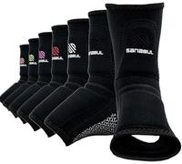Sanabul Essential Striking Protection de cheville en gel pour MMA, Muay Thai, Kick Boxing (paire) (Noir, S/M)