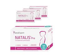 SanaExpert Natalis Pre · Pack de 3 · Vitamine Grossesse · Multivitamines Femme Enceinte · Acide Folique Quatrefolic® · Zinc · Fer · Vitamine D · Sélénium · Iode · Complément Prénatal · 3x30 Gélules