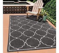 SANAT Tapis d'extérieur résistant aux intempéries - Tapis pour l'intérieur et l'extérieur - Tapis de balcon imperméable - Tapis pour terrasse, cuisine, salle de bain ou salon - Gris 120 x 170 cm