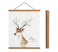 Sanauto A3 Barre magnétique en bois pour accrocher des affiches et images A3 30 x 40, 30 x 45, 30 cm, teck
