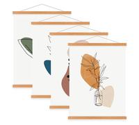 Sanauto Lot de 4 barres magnétiques en bois pour accrocher des affiches et images A3, 30 x 40, 30 x 45, 30 cm, lot de 4