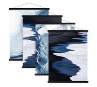 Sanauto Lot de 4 barres magnétiques en bois pour accrocher des affiches et impressions d'art A1, 60 x 90, 61 x 91,5 (61 cm, noir, 4 paquets)