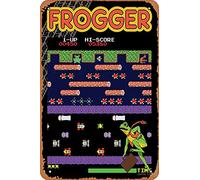 SaNavie Frogger The Classic Arcade Poster de jeu vidéo en métal Décoration murale pour garage, bar, cuisine 20,3 x 30,5 cm
