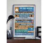 SaNavie In This House We Love Each Other to Infinity and Beyond and We Live Happily Ever After The Family Love Poster en métal vintage Art Poster Plaque murale de cuisine 20,3 x 30,5 cm