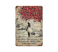 SaNavie Plaque en métal avec inscription « Into The Ocean I ? Go to Lose My Mind and Find My Soul » - Décoration murale amusante - 20,3 x 30,5 cm