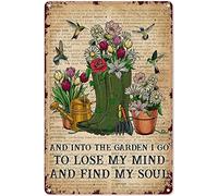 SaNavie Plaque en métal vintage avec inscription « I Go to Lose My Mind and Find My Soul-Home » pour bar, jardin, 15,2 x 20,3 cm