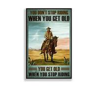 SaNavie Plaque murale rétro en métal avec inscription « You Don't Stop Riding When You Get Old » - Cadeau pour grand-père - Décoration murale - 20,3 x 30,5 cm
