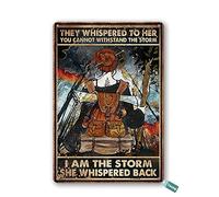 SaNavie Plaque vintage en métal avec inscription « Hiking Hiker I am The Storm She Whispered Back » - Décoration murale - Décoration d'intérieur - Affiche de cuisine, café, pub - 20,3 x 15,2 cm