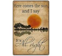 SaNavie Poster « Here Comes The Sun, Sun Says Me », « Guitar Lake Shadow » - Décoration d'intérieur et d'extérieur - 15,2 x 20,3 cm