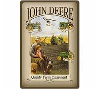 SaNavie Poster vintage en métal rétro John Deere de qualité équipement agricole tracteur affiche en métal décoration ferme, bar, cuisine, intérieur, maison, garage, plaque murale murale 20,3 x 30,5 cm