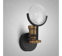 SANBDDLYY Appliques en Verre Transparent Applique Murale Moderne du Milieu du Siècle Modélisation de Phare de Voiture Applique Murale Vintage en Or Noir Appliques Industrielles Décoratives de Ferme fo