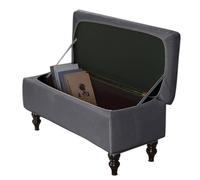 SANBDDLYY Housse rectangulaire en Velours Premium pour Pouf - Extensible pour poufs de Rangement Toutes Tailles (Grand, Moyen et Petit) Noir, Petite Taille(Dark Gray,0" D x 0" W x 0" H)