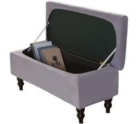 SANBDDLYY Housse rectangulaire en Velours Premium pour Pouf - Extensible pour poufs de Rangement Toutes Tailles (Grand, Moyen et Petit) Noir, Petite Taille(Light Gray,0" D x 0" W x 0" H)