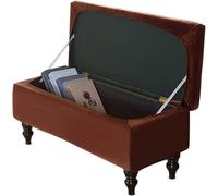 SANBDDLYY Housse rectangulaire en Velours Premium pour Pouf - Extensible pour poufs de Rangement Toutes Tailles (Grand, Moyen et Petit) Noir, Petite Taille(Brown,0" D x 0" W x 0" H)