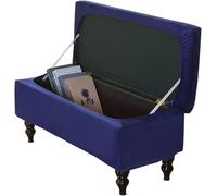 SANBDDLYY Housse rectangulaire en Velours Premium pour Pouf - Extensible pour poufs de Rangement Toutes Tailles (Grand, Moyen et Petit) Noir, Petite Taille(Navy Blue,1Large)