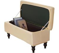 SANBDDLYY Housse rectangulaire en Velours Premium pour Pouf - Extensible pour poufs de Rangement Toutes Tailles (Grand, Moyen et Petit) Noir, Petite Taille(Riceyellow,0" D x 0" W x 0" H)