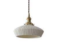 SANBDDLYY Lampe suspendue en verre blanc de 220 mm, montage au plafond en laiton (TC-PL-2)
