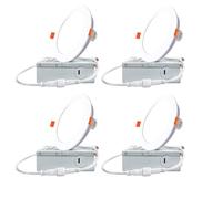 SANBDDLYY Lot de 4 spots encastrés LED 3CCT - Panneaux ultra-minces,7/6,6 pouces avec boîte jonction, température couleur réglable, 9 W/12 W(6.6inches)
