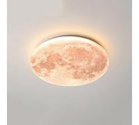 SANBDDLYY Lune Plafonnier Encastré Dimmable LED Plafonnier Moderne for Chambre D'enfants Créatif Nordique Blanc Rond Luminaire for Couloir Salon Chambre Salle À Manger Cuisine Vestiaire/38 Cm (Color