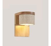 SANBDDLYY Mid Century Wall Sconce Pull Chain - Rustic Wood and Marble Design for Bedroom, Living Room, and Hallway Lighting(Log)