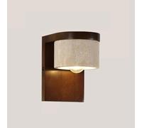 SANBDDLYY Mid Century Wall Sconce Pull Chain - Rustic Wood and Marble Design for Bedroom, Living Room, and Hallway Lighting(Walnut)