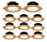 SANBDDLYY Paquet de 11 spots encastrés ronds couleur bois, éclairage encastré LED, kits d'éclairage encastrés LED 5 W, garniture de déflecteur en aluminium 7 W for maison commerciale (Color : 7W, Si