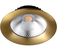 SANBDDLYY Plafonnier LED rond à intensité variable 12 W - Spot encastré en laiton brossé pour usage domestique, de bureau et commercial(Gold)
