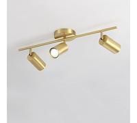 SANBDDLYY Spot de Plafond en Laiton Kit d'éclairage sur Rail Fixe Moderne Éclairage de Spot d'accentuation à Montage en Surface Projecteurs réglables d'intérieur Plafonniers directionnels GU10 pour (