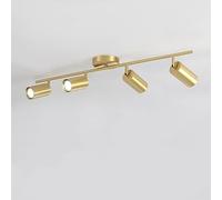 SANBDDLYY Spot de Plafond en Laiton Kit d'éclairage sur Rail Fixe Moderne Éclairage de Spot d'accentuation à Montage en Surface Projecteurs réglables d'intérieur Plafonniers directionnels GU10 pour (