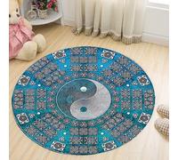 SANBEC Tapis Rond imprimé Tai Chi Bagua, Chaise pivotante, Tapis de Sol, décoration de Salon, Chambre à Coucher, canapé, Table Basse