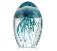 Sanbege Méduse en Verre soufflé à la Main - Presse-Papier Phosphorescent - Statue de créature Marine à Collectionner pour la Maison, Le Bureau, la décoration de fête et Cadeau (Turquoise)
