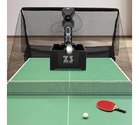 SanBouSi 100 balles, tennis de table automatique, machine à balles avec filet, robot de tennis de table, plusieurs modes de service et piqueurs de balle rétractables pour auto-entraînement