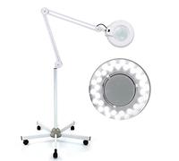 SanBouSi 24W LED Lampe Loupe sur Pied Loupe Eclairante Esthetique Professionnel 5 Dioptres Lampe à Bras Pivotant Réglabl pour Salon de Beauté, Coiffure