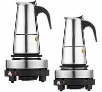 SanBouSi Cafetière à expresso électrique en acier inoxydable avec cuisinière électrique 200 à 300 ml (6 tasses, 300 ml)