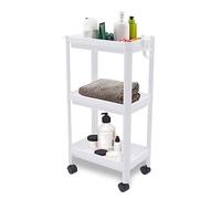 SanBouSi Chariot de rangement à 3 niveaux - Avec poignée - Pour cuisine et salle de bain - Peu encombrant