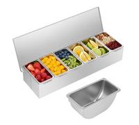 SanBouSi Lot de 6 boîtes Assaisonnement Box Set, Boîte d'assaisonnement en Acier Inoxydable Pots à épices Cuisine Condiment Jarres de Stockage de Conteneurs