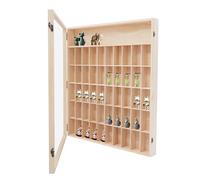 SanBouSi Vitrine de collection à 50 compartiments en bois - Vitrine murale avec porte en acrylique - Pour minifigurines, petites voitures miniatures, figurines à collectionner