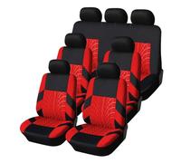 SANCAK Housses Siège Housses Sièges Auto 7 Places en Cuir, Compatibles avec Plupart des Voitures, pour Protéger L'intérieur Votre Véhicule(RED-7pieces)