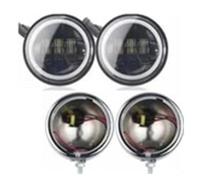 SANCAK Phare De Moto Feu Antibrouillard Auxiliaire LED Motos Pour Electra Pour Glide Pour Bad Pour Boy 4-1/2 Pouces Avec Boîtier De 4.5 Accessoires Seau(Lamp and Housing A)