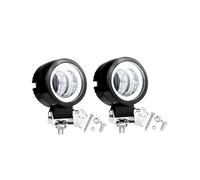 SANCAK Voiture Phare Avant Lampe De Travail LED Pour Voiture, Yeux D'ange, Antibrouillard Ronde Et Carrée, Accessoires Projecteur 12V 3 Pouces(2Pcs Red Round)