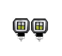 SANCAK Voiture Phare Avant Lampe De Travail LED Pour Voiture, Yeux D'ange, Antibrouillard Ronde Et Carrée, Accessoires Projecteur 12V 3 Pouces(2Pcs Yellow Square)