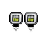 SANCAK Voiture Phare Avant Lampe De Travail LED Pour Voiture, Yeux D'ange, Antibrouillard Ronde Et Carrée, Accessoires Projecteur 12V 3 Pouces(2Pcs Blue Square)
