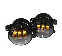 SANCAK Voiture Phare Avant Pour Jeep Pour Wrangler 2007 2008 2009 2010-2016 Une Paire 4 Pouces Rond Avant Jaune Antibrouillard/conduite 30W 3000K Phare LED